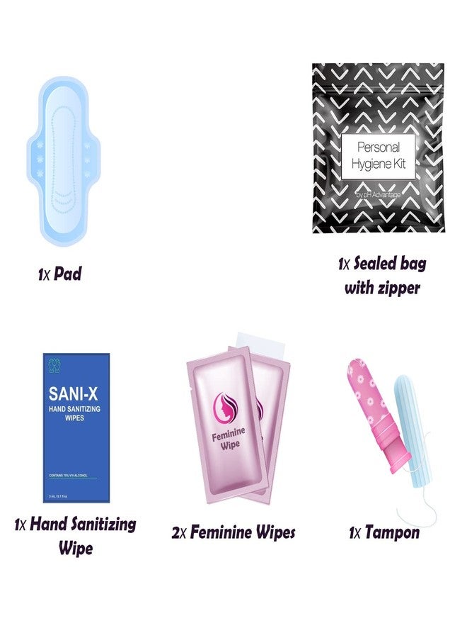 pH Advantage Portable Period Kit: Essential Period Pouch for Teen Girls in School, Travel, and Daily Use - Ideal for Parents, Schools, Churches, Businesses, and Homeless Outreach - Black Treads (1) - Image 2